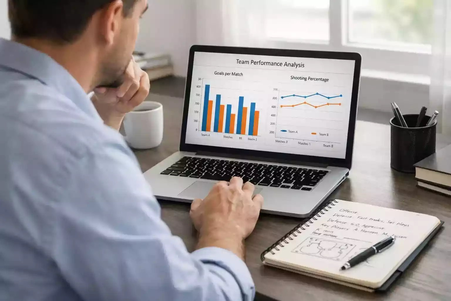 Professionel betting-analyse med noter, statistikker og strategiske overvejelser for håndboldkampe